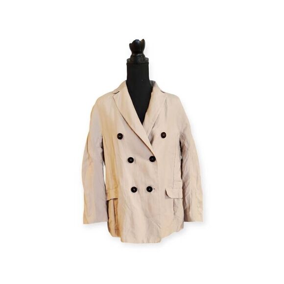 S Max Mara linen Blazer jacket light‎ gray size 10 longsleeve - Picture 1 of 11